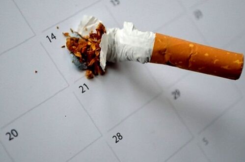 broken cigarette and smoking cessation